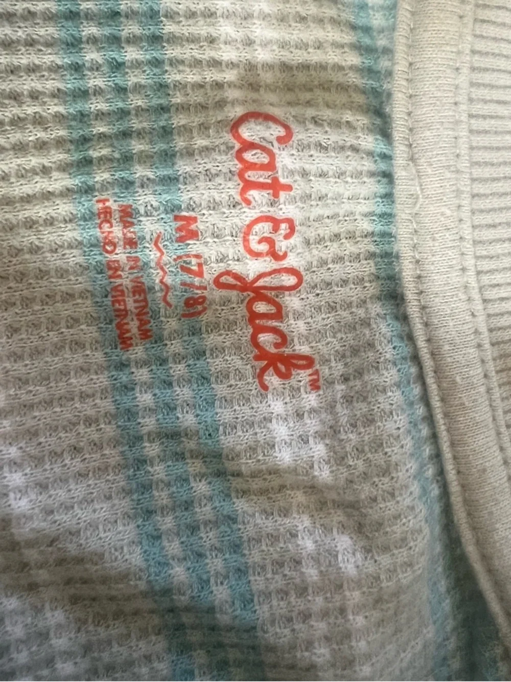 Cat & Jack Girls Striped Waffle Knit T-shirt Size Medium 7/8
